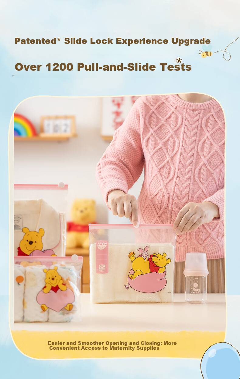 Eyoujia Maternity Storage Bag Antibacterial Baby Clothes Sealed Bag Kids School Clothing Organizer Disney Collaboration 17