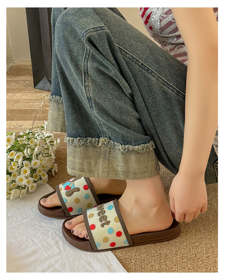 YUZHAOLIN Women's Cartoon Cute Home Bathroom Shower Slippers Outdoor Wear Sandals 24