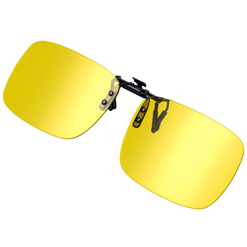 BIAZE Night Vision Sunglasses Clip-On Polarized Lenses for Drivers, Anti-Glare and High Beam Protection, Suitable for Night Driving and Nearsightedness