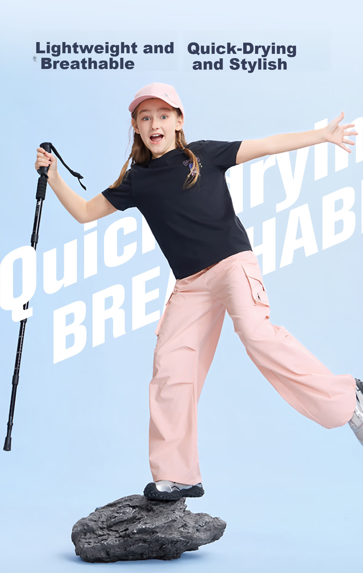 Camel Kids Casual Pants Spring Summer Cool Wide-Leg Cargo Pants Paratrooper Mosquito-Repellent Long Pants for Older Children 7