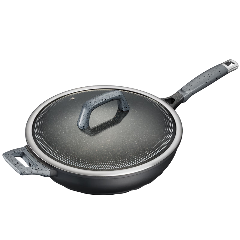 ASD Non-Stick Magic Stone Smokeless Frying Pan Titanium Gas Stove Induction Cooker Compatible 32cm Suitable for 4-6 People