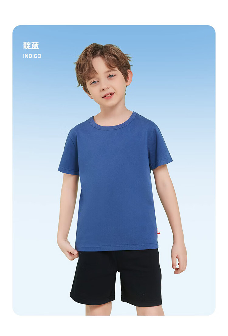 BOBDOG Girls Summer Set New Thin Short Sleeve T-Shirt and Pants Children's Clothing White+Light Blue 160 8