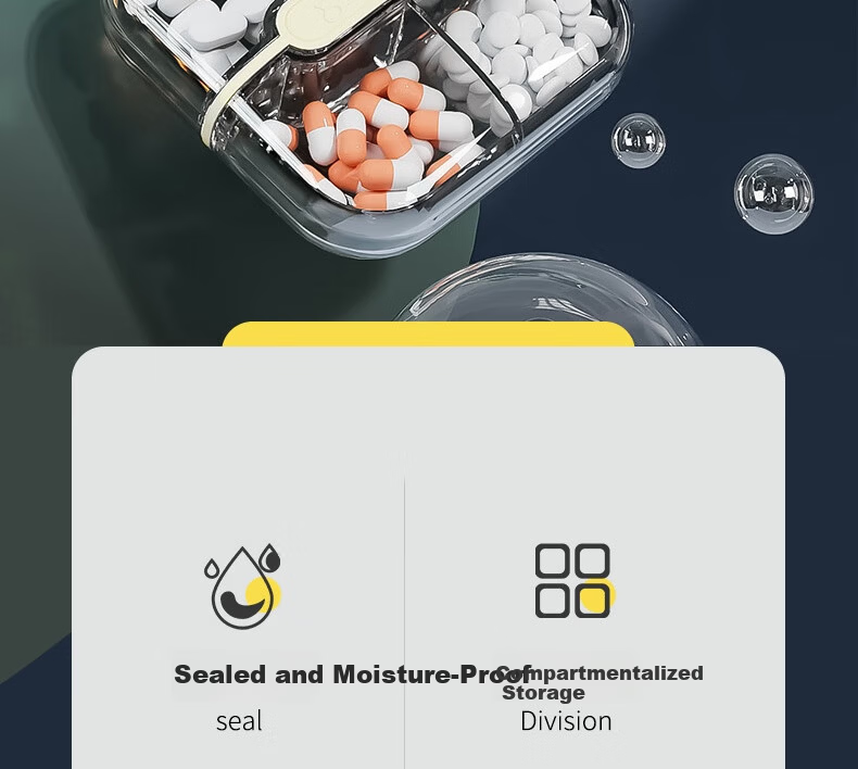Baiyite Portable Personal Lightproof Weekly Pill Organizer Seven-Day Travel Storage Box Large Capacity Medicine Dispenser 3