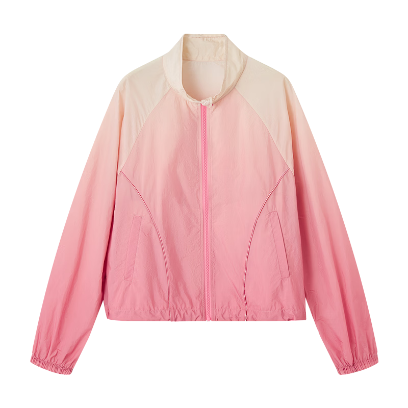 Demana UPF50+ UV Protection Spring Outdoor Stand Collar Gradient Curve Split Loose Women's Jacket