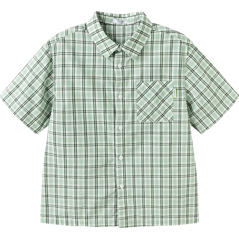 Balabala [balaOne] Boys' Short Sleeve Shirt Children's Big Kids Shirt 2026 Summer Cotton