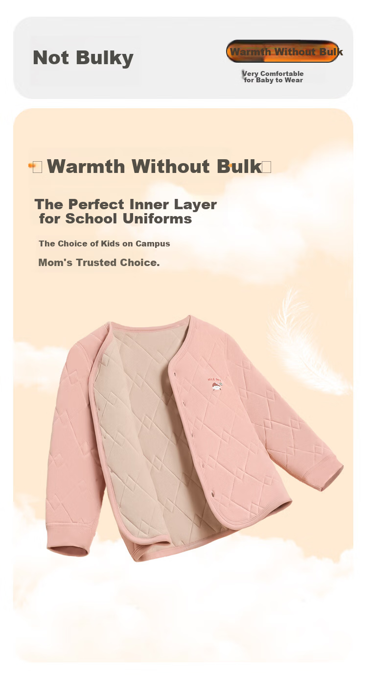 Hodohome Kids Thermal Underwear Girls School Uniform Wool Fleece Top 350 140 5