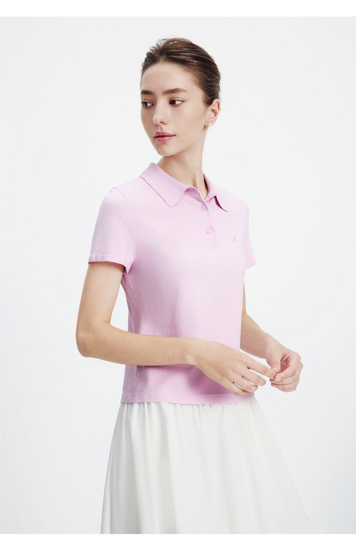 Navigare Slim Fit Small Sailboat Short Sleeve Polo Shirt 26 New Summer Solid Color High Elastic Knit 2325526520 XL 44