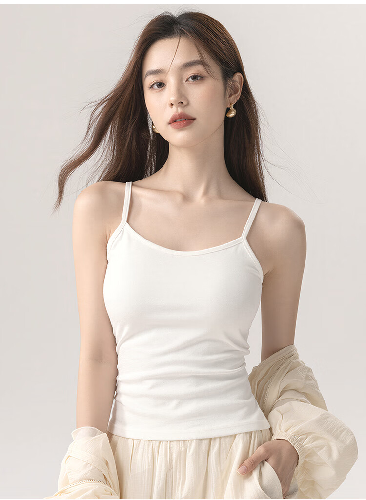 Audifine Women's Spring Summer Slimming Soft Cotton Modal Camisole Tank Top M 2