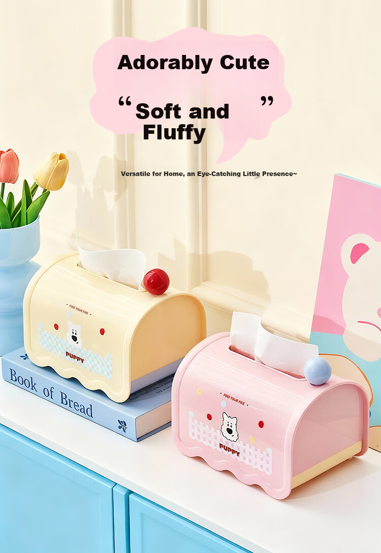 UBILI Creative Tissue Box with Spring, High-End Stylish Napkin Holder for Living Room Desktop Decoration, Model 7084 Blue 3