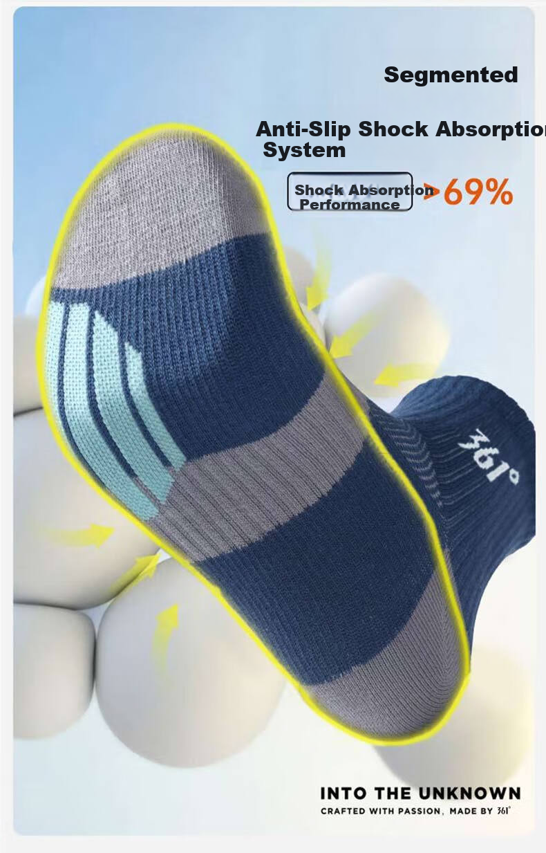 361° Men's Summer Sweat-Absorbing Odor-Resistant Mid-Calf Running Outdoor Sports Socks Mixed Colors [6 Pairs, One Size] 8