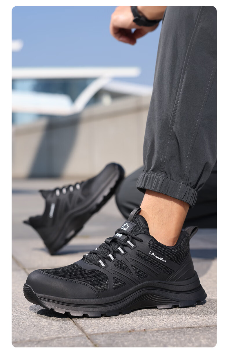 BlueOwl Shield Anti-Static Men's Safety Shoes Summer Breathable Work Shoes Slip-Resistant Anti-Smash Anti-Puncture Safety Shoes D289 Size 40 9