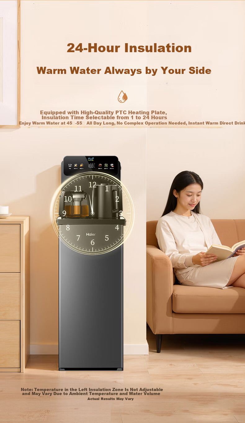 Haier Little Star Tea Bar Water Dispenser Home High-End Living Room Electric Kettle Integrated Automatic Water Supply Bottom-Loading Water Bucket Fully Automatic Smart Tea Bar Cabinet Warm and Hot Mod 10
