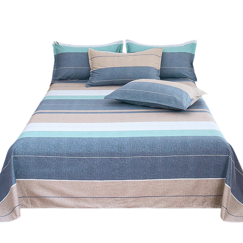 AVIVI Coarse Cotton Bed Sheet, Thickened Single Bed Sheet for Dormitory, European Striped Style, 180*230cm