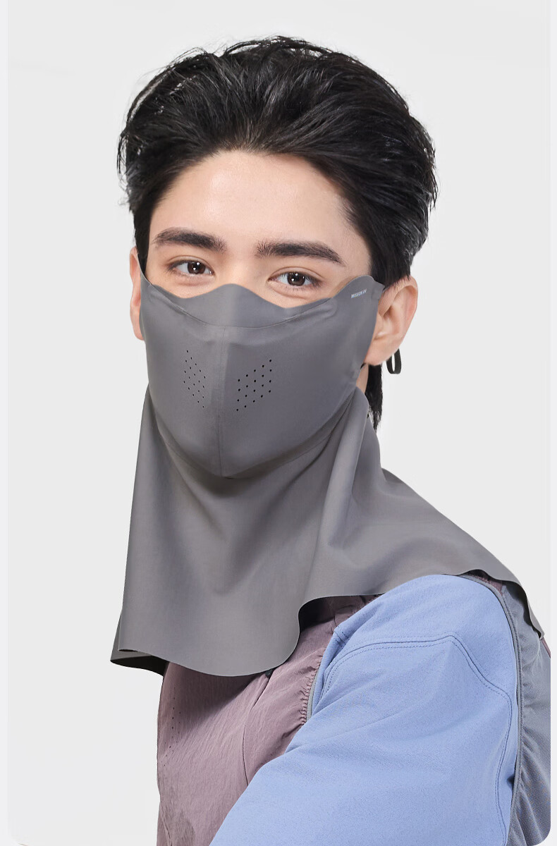 MISSION UV Ice Silk Sunscreen Face Mask for Men, Summer UV Protection Neck and Full Face Cover, Breathable Sunshade Mask for Driving and Cycling 10