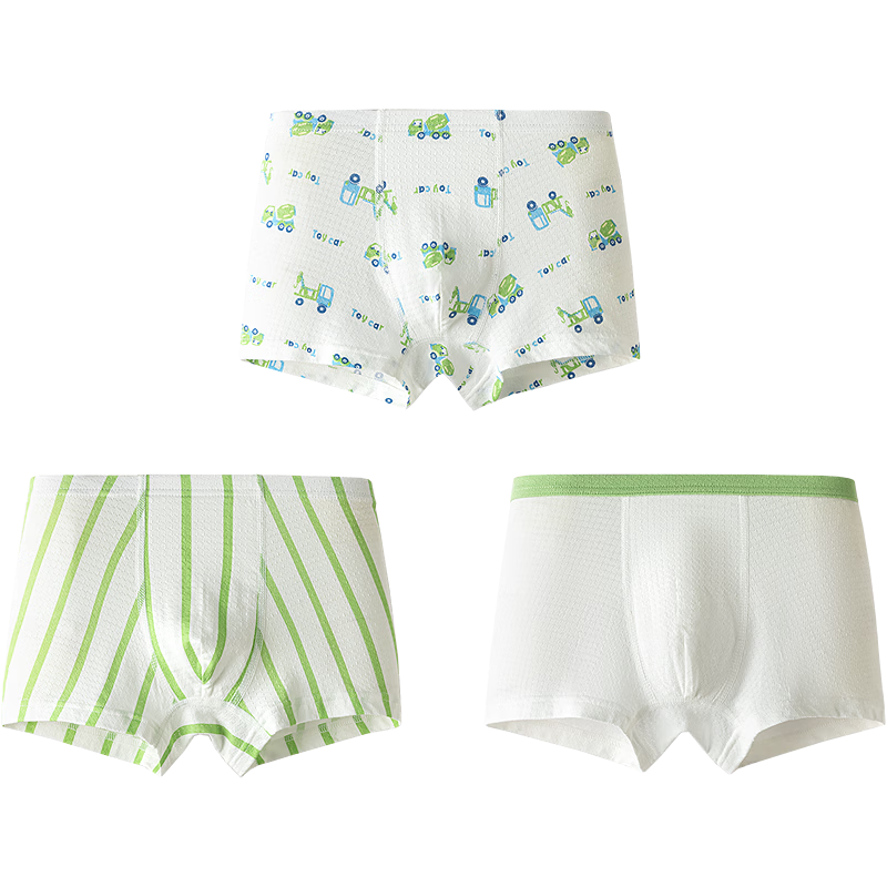 Balabala Baby Boys' Boxer Briefs, Children's Shorts, Lightweight Mesh Breathable Antibacterial, Pack of 3
