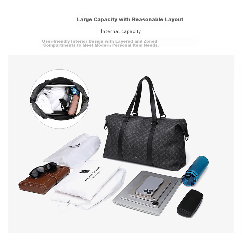 MEXICAN Men's Large Capacity Travel Bag Handheld Short Trip Business Luggage Casual Sports Gym Lightweight Crossbody Bag