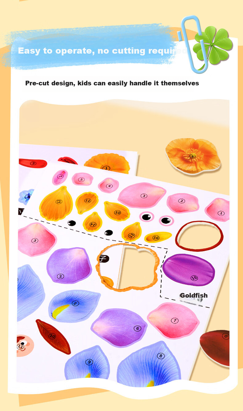 Xibimu Creative Leaf Art Cute Pet Stickers Kindergarten Children DIY Craft Materials 3D Puzzle Toy 8