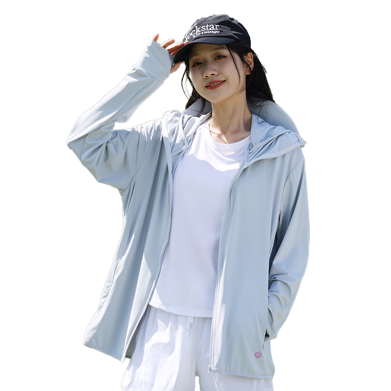 EASTERN CAMEL Couple's Sun Protection Clothing, Men's And Women's Summer UV-Resistant Fishing Skin Jacket, Women's Light Gray, Size L
