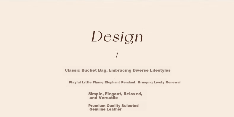 Belle Women's Simple Little Elephant Casual Bucket Bag Versatile Handbag for Mom X7258AX5 Gray 3