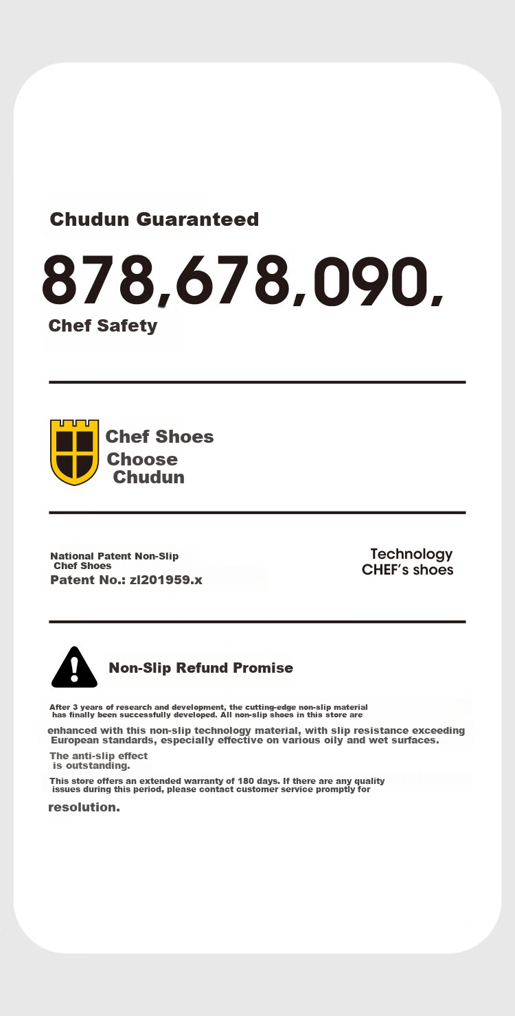 Chudun Professional Chef Shoes Non-Slip Oil-Resistant Kitchen Odor-Proof Breathable Men’s Culinary Footwear Size 41 2