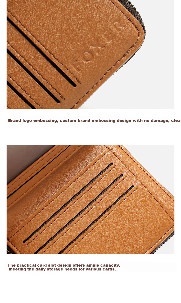 FOXER Women's Large Capacity Short Wallet Card Holder Money Clip Clutch Coin Purse Light Luxury Women's Day Gift 15