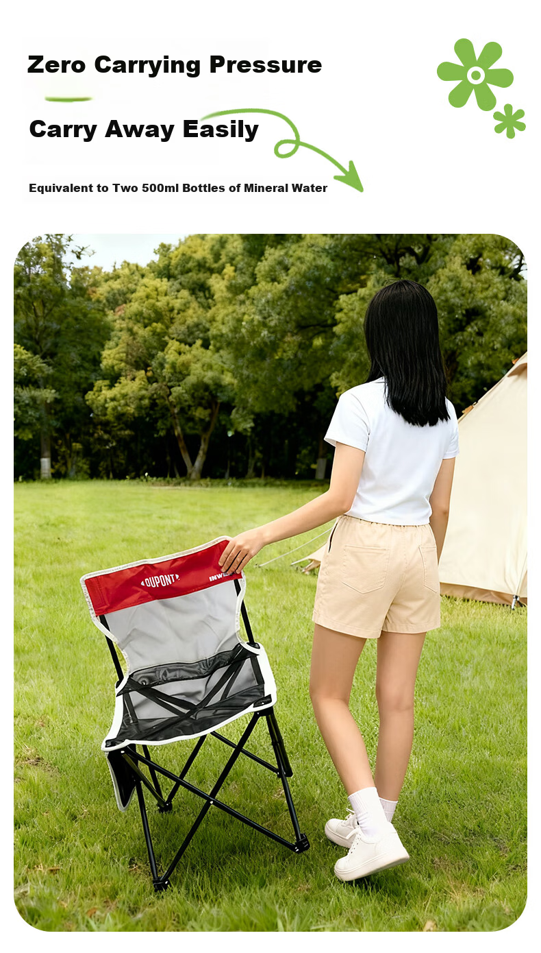DU PONT Camping Gear Full Set Outdoor Folding Table and Chairs Picnic Balcony Leisure Portable Egg Roll Table Travel Three-Piece Set 11