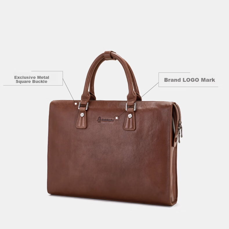 Hush Puppies Men's Business Briefcase Large Capacity Horizontal Handbag Laptop Bag Valentine's Day Gift for Boyfriend 3