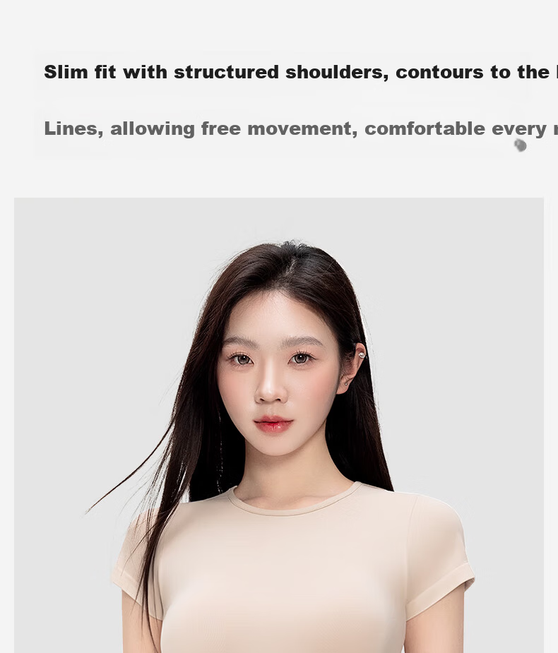 Curvilism Women's Short Sleeve T-Shirt Slim Fit Shaping New Stylish Slimming Inner Top White Size S 7