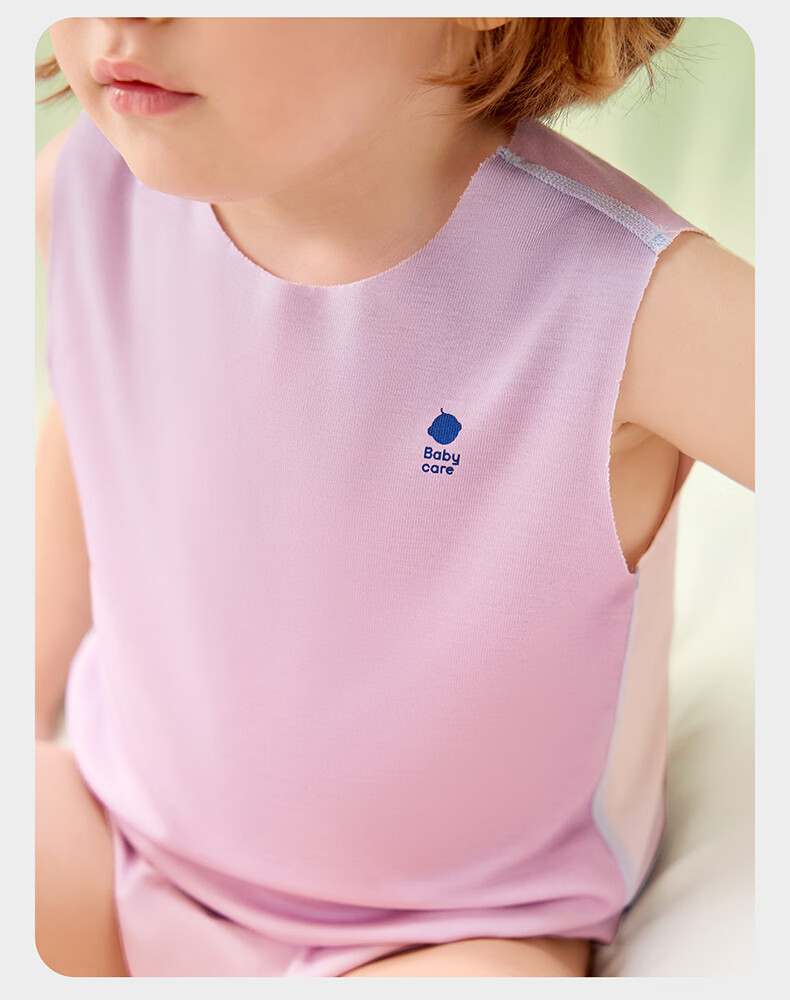Babycare Natural Cooling Adjustable Triangle Romper Baby Bodysuit Moisture-Wicking Quick-Dry Jumpsuit Ice Grape 80 28