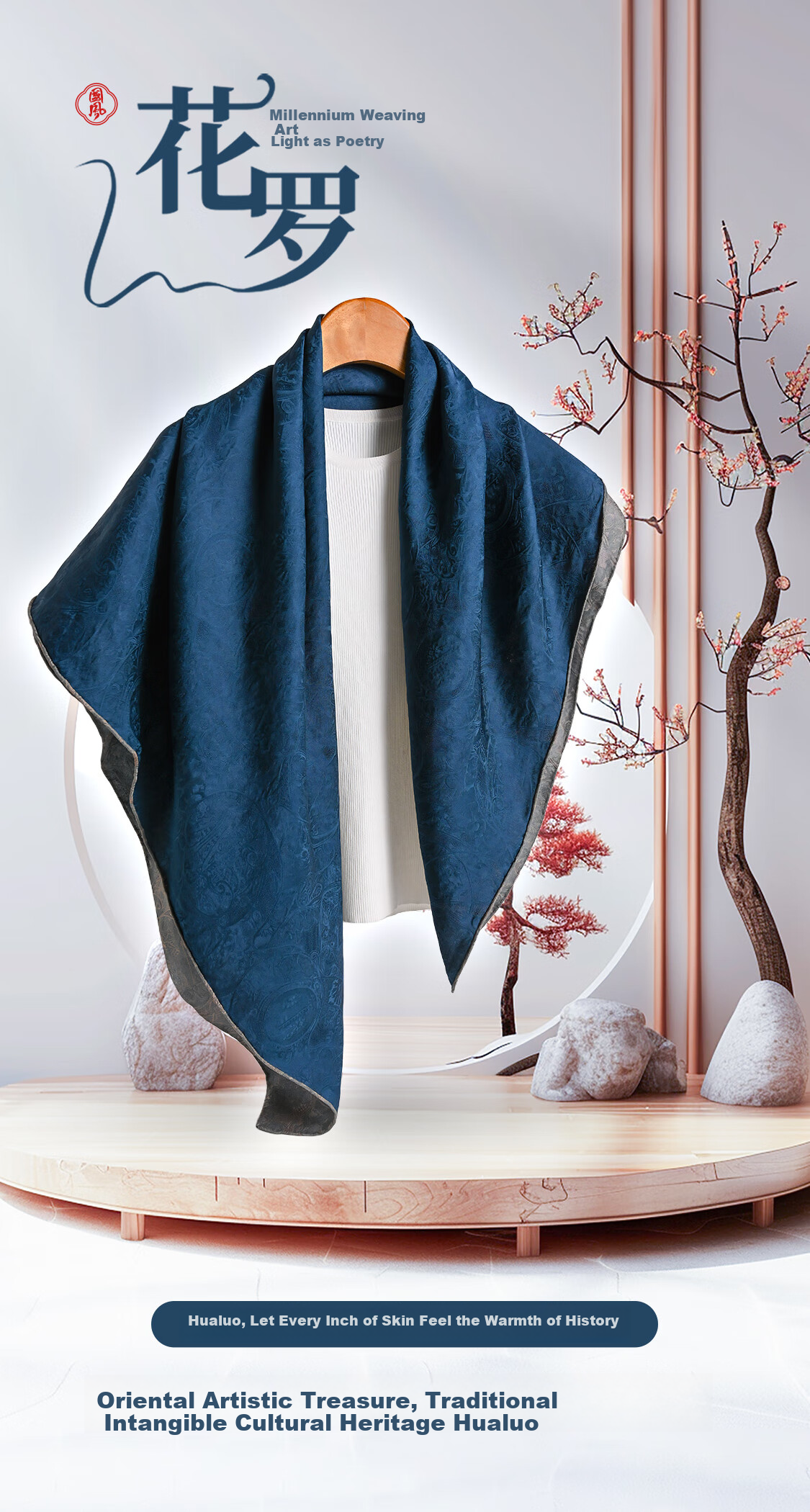 Hangsi Mansion Pure Silk Mulberry Silk Scarf Inner Wear Square Scarf Gift for Mom Women's Day Birthday Luxury Gray Floral 1