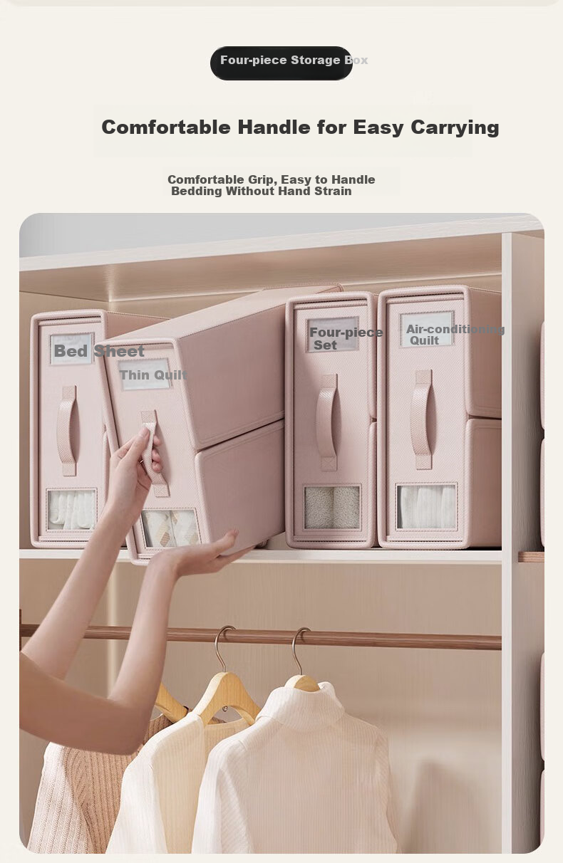 40,000 KM Wardrobe Bed Sheet Four-Piece Set Storage Bag Multifunctional Clothes Organizer Box Foldable Household Storage Box Tool 5