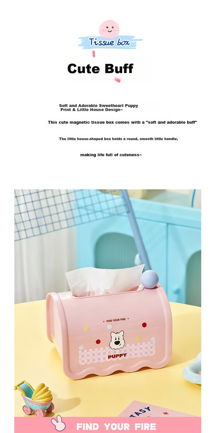UBILI Creative Tissue Box with Spring, High-End Stylish Napkin Holder for Living Room Desktop Decoration, Model 7084 Blue 2