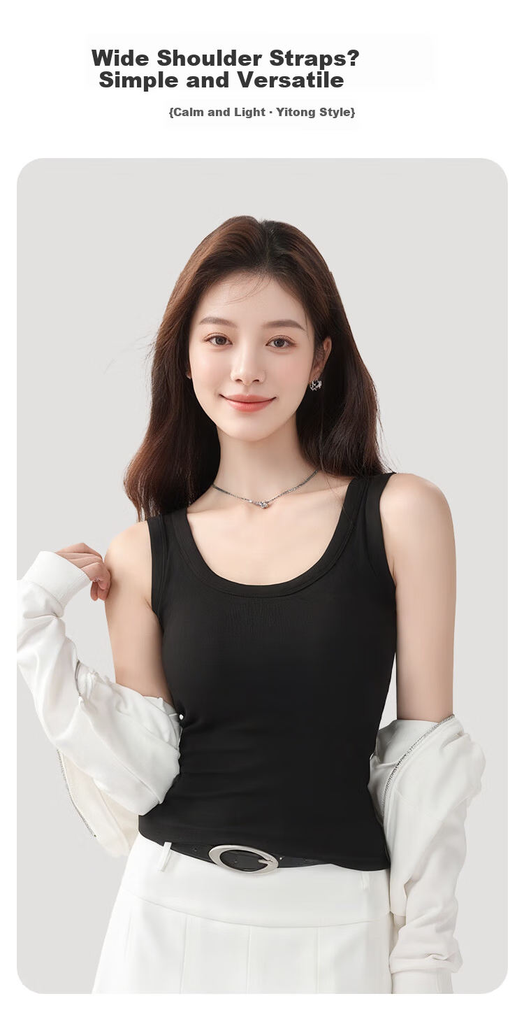 Dushiliren Women's Camisole Tank Top, Summer Cool Breathable Inner Wear Or Outer Wear, Conceals Side Boob, Thin Slim Fit Base Layer Sleeveless Top 1