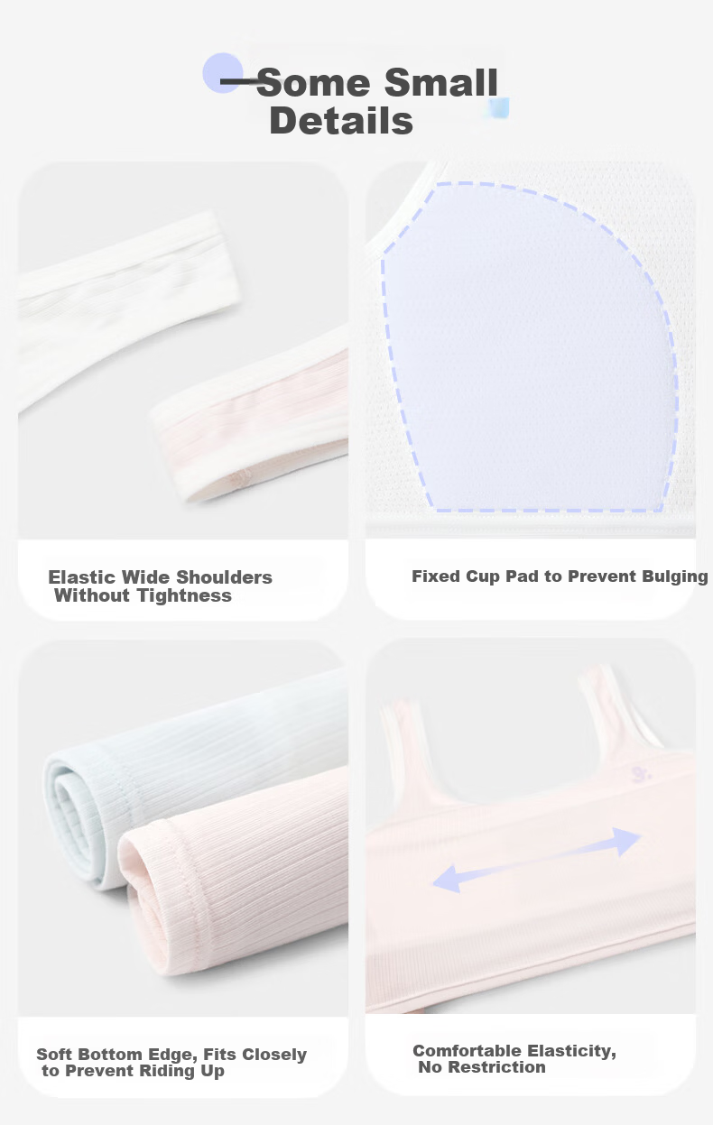 Jiusuiban 80S Modal Children's Underwear, Girls' Bra for Ages 8-10, Student School Uniform, Anti-Nipple Protrusion, Mid-Length Camisole 11