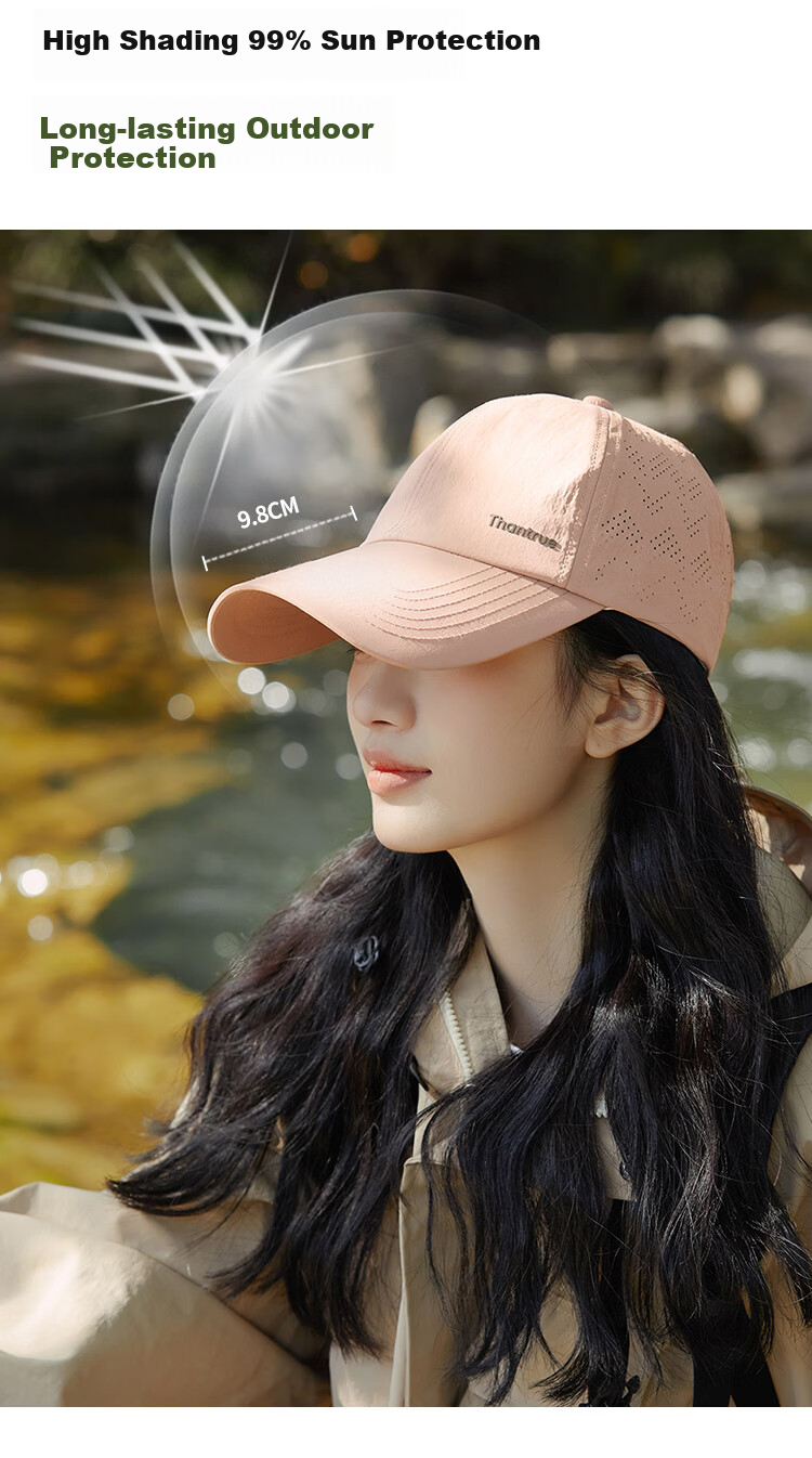 THANTRUE Women's Spring Summer Sun Protection Baseball Cap with Wide Brim, Stylish and Face-Slimming Sports Hat Y867 6
