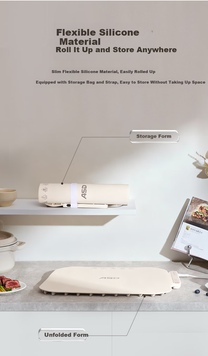 ASD Flexible Foldable Food Warming Board with Three-Stage Temperature Control, Smart Home Large Multi-Function Heating Mat for Keeping Food Warm, Milk, Tea, and Drying 1