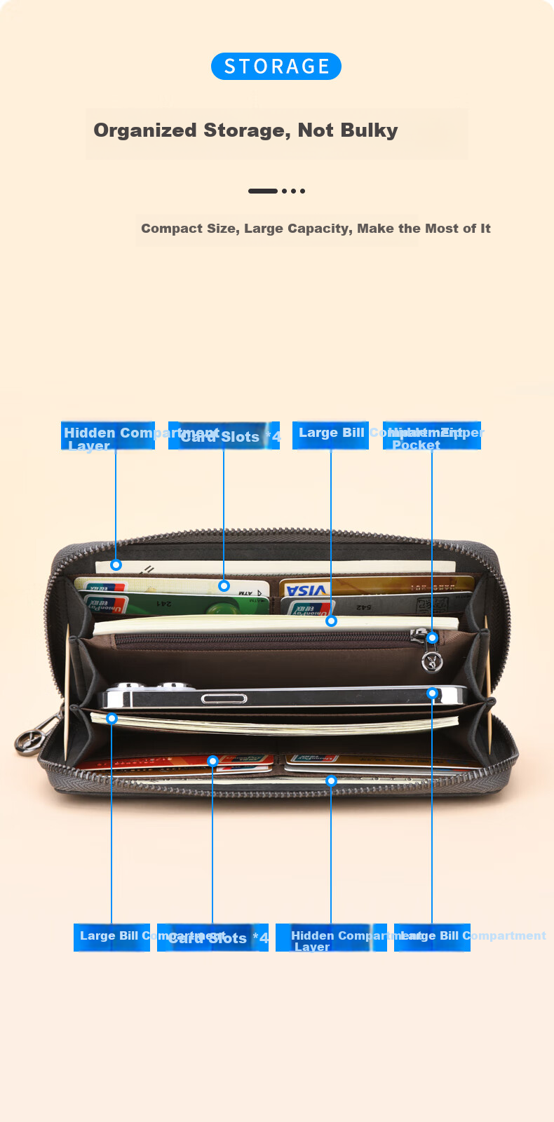 Playboy Men's Large Capacity Long Wallet Portable Multifunctional Clutch Multi-Card Slot Billfold Birthday Gift 1