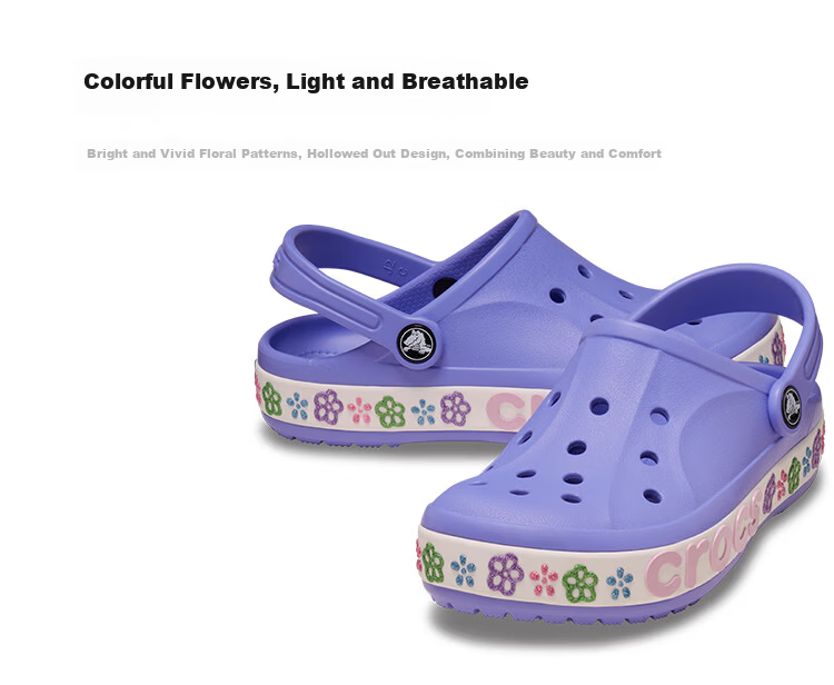 CROCS Bayaka Kids Clog with Floral Cutouts | 211303 Crystal Purple - 5PY 26 (155mm) 2
