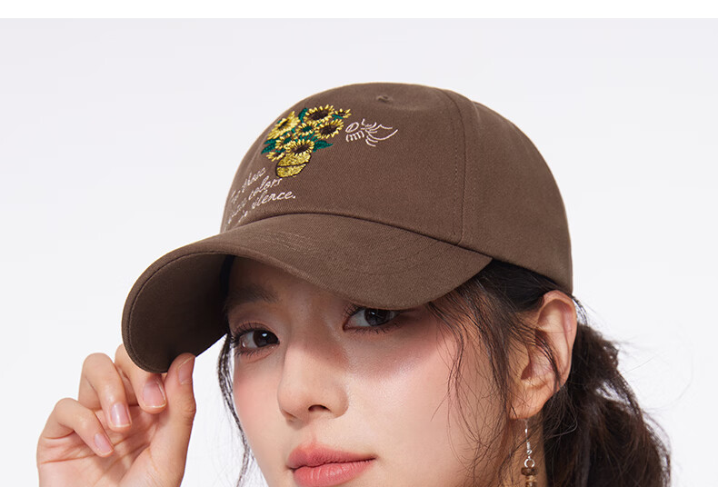 CACUSS Women's Duckbill Cap Spring Summer Baseball Cap Pure Cotton Soft Top Face Slimming Outdoor Sun Hat Brown 12