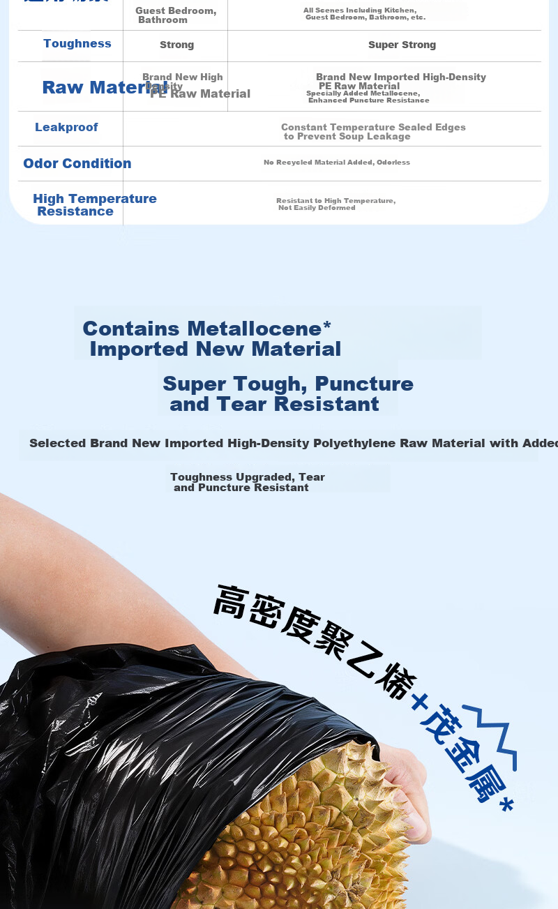 One's Member Black Steel Bag 80pcs Large Single-Layer 1.5 Mil Thickened Household Kitchen Vest Plastic Trash Bags 4