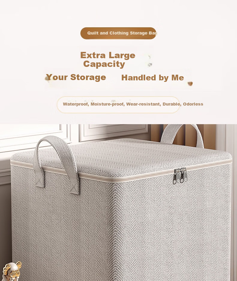 Bingyou Large Capacity Clothes Storage Bag Quilt Storage Box Organizer Moving Packing Storage Basket Box Tool 1