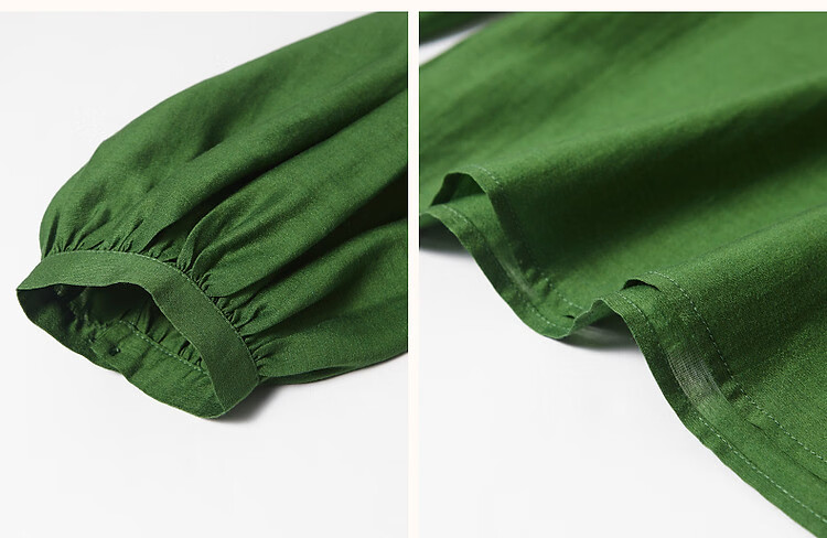 Demana [Shu Yang Pai] Spring and Autumn Acetate Linen Lyocell Blend Lantern Sleeve Straight Loose Shirt for Women 19