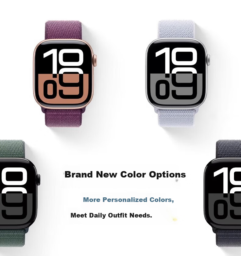 Watchbond Apple Watch Band Compatible with iWatch S9/S10 SE/8 Nylon Loop Strap for Women 7/6 Ultra 2 Men Official Unity Rhythm Band 6