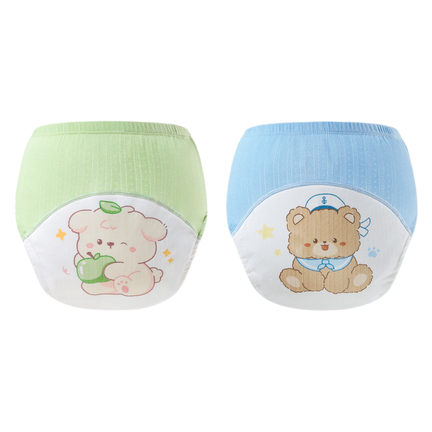 Betis Potty Training Pants Baby Diaper Washable Urine Isolation Baby Toilet Training Pants Size 110 2-Pack Cute Dog and Bear Design