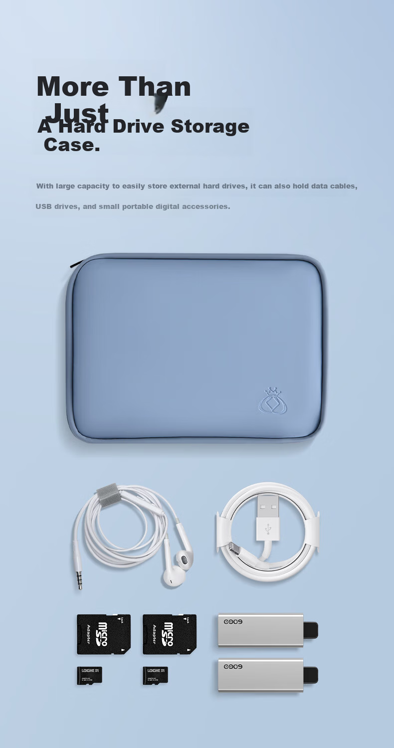 DiYi Workshop 2.5 Inch Portable External Hard Drive Case Compatible with Power Banks Xiaomi KuTai Huawei Digital Accessories Storage Bag Data Cable SSD Protective Sleeve 2