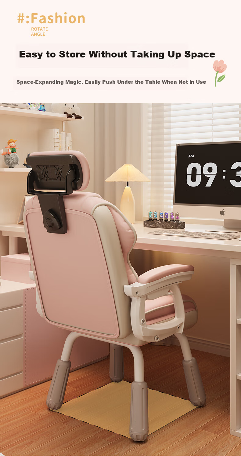 Chibilun Computer Chair Study Chair Bedroom Home Gaming Chair Ergonomic Reclining Backrest Chair Comfortable for Long Sitting 15