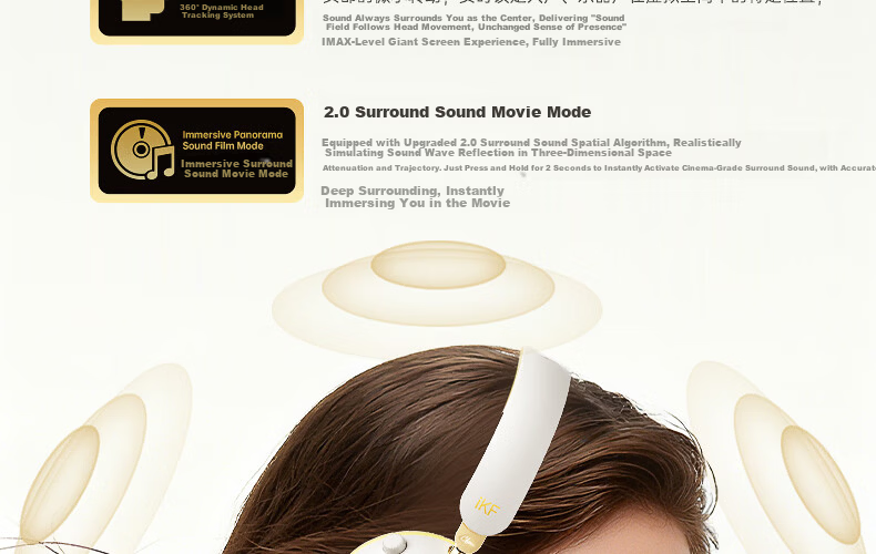 IKF Ling [Suzuka Chiba Collaboration] Over-Ear Bluetooth Headphones Wired and Wireless Anime Gaming Sound Localization 56dB Noise Cancelling Head Tracking Smoke Gray 25