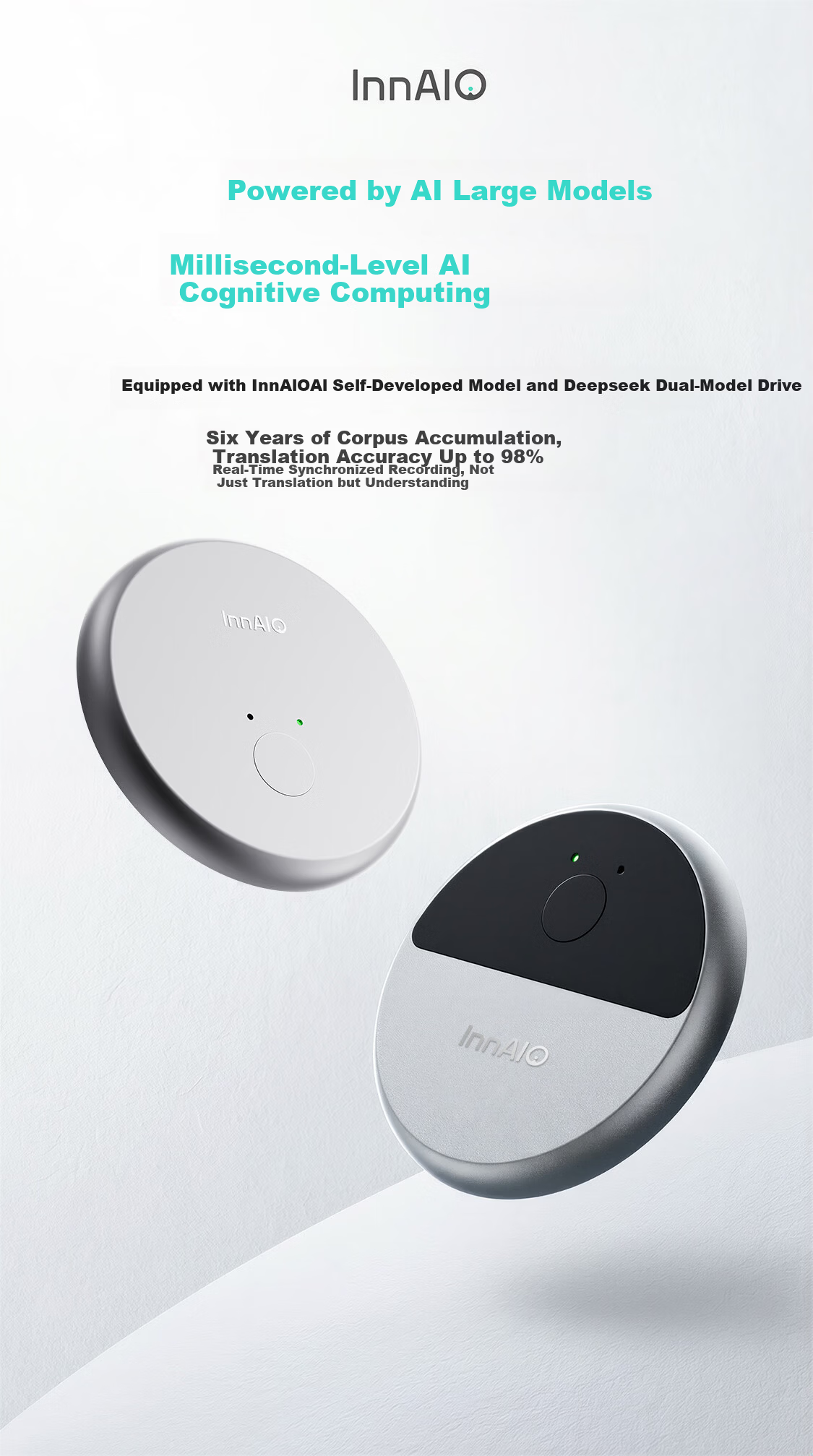 InnAIO Inno AI Key Magnetic Translator T10 [Voice Cloning] Cross-App Simultaneous Multi-Language Real-Time Translator Obsidian Black Portable Travel Essential 11