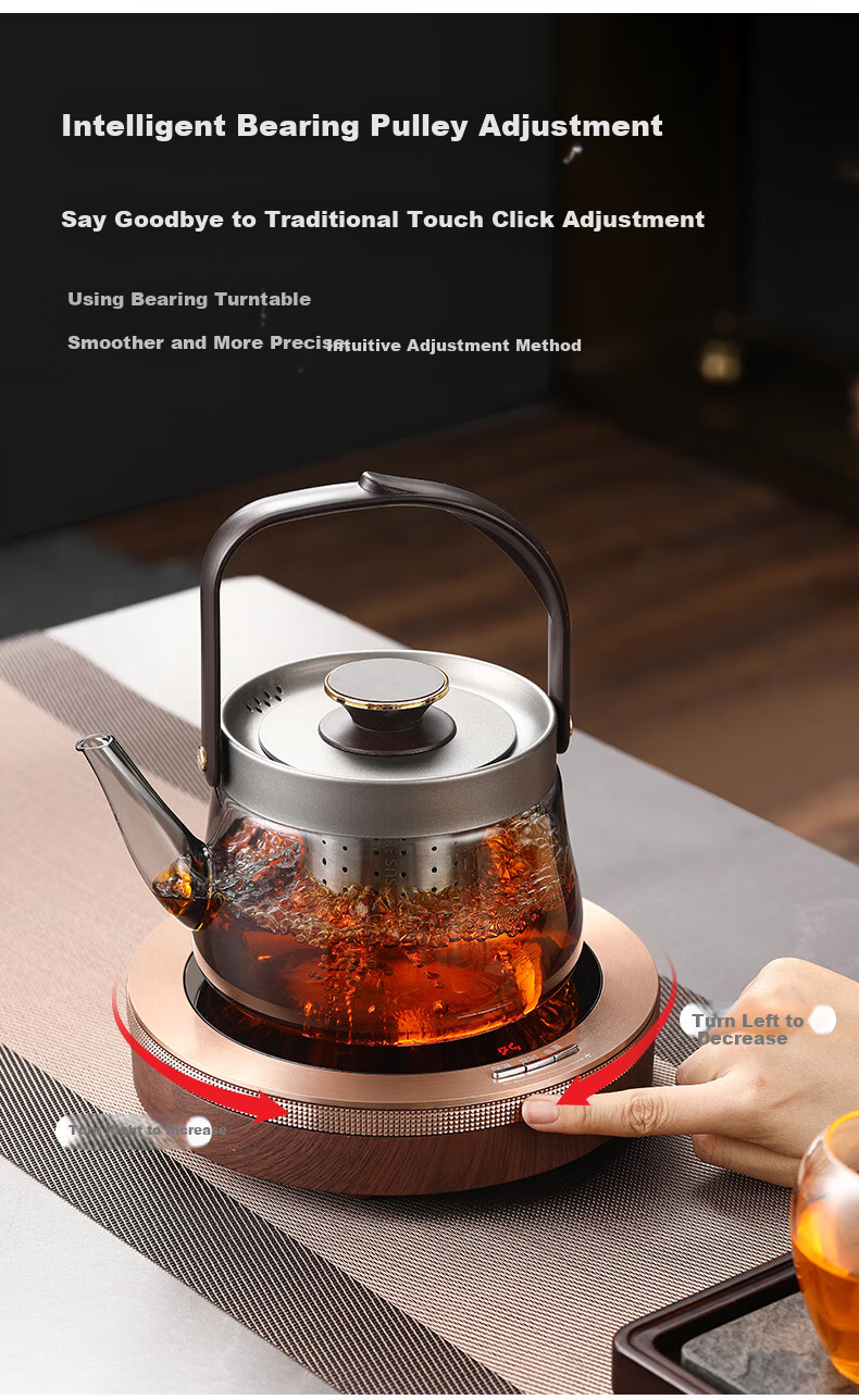 Yubai Electric Ceramic Stove Tea Maker Tea Cooker Tea Pot Health Preservation Stove Brewing Old White Tea Black Tea Flower Tea MFX-X5 (Sandalwood Color) 8