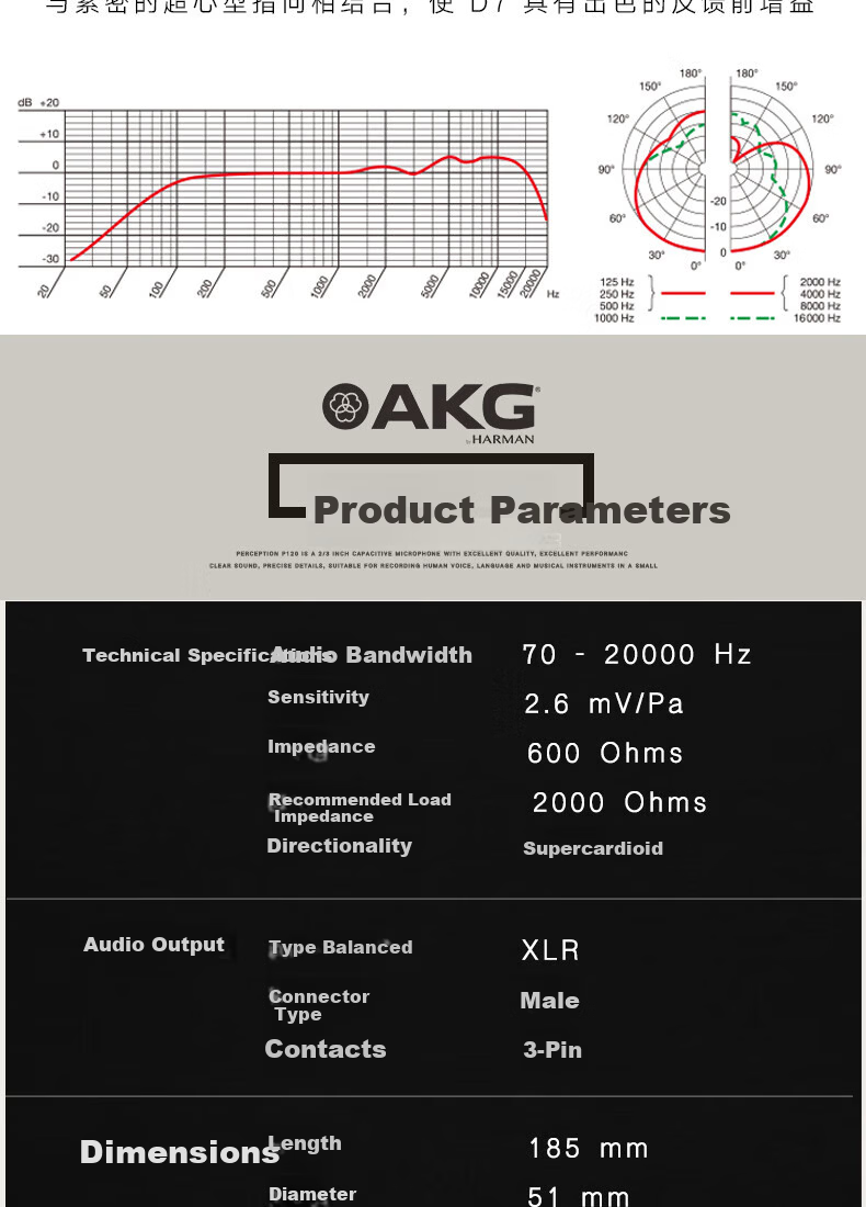 AKG D5 Professional Dynamic Microphone Wired Vocal Microphone for Home Karaoke, Singing, Live Performance, Stage, Recording, Hosting, Choir 6